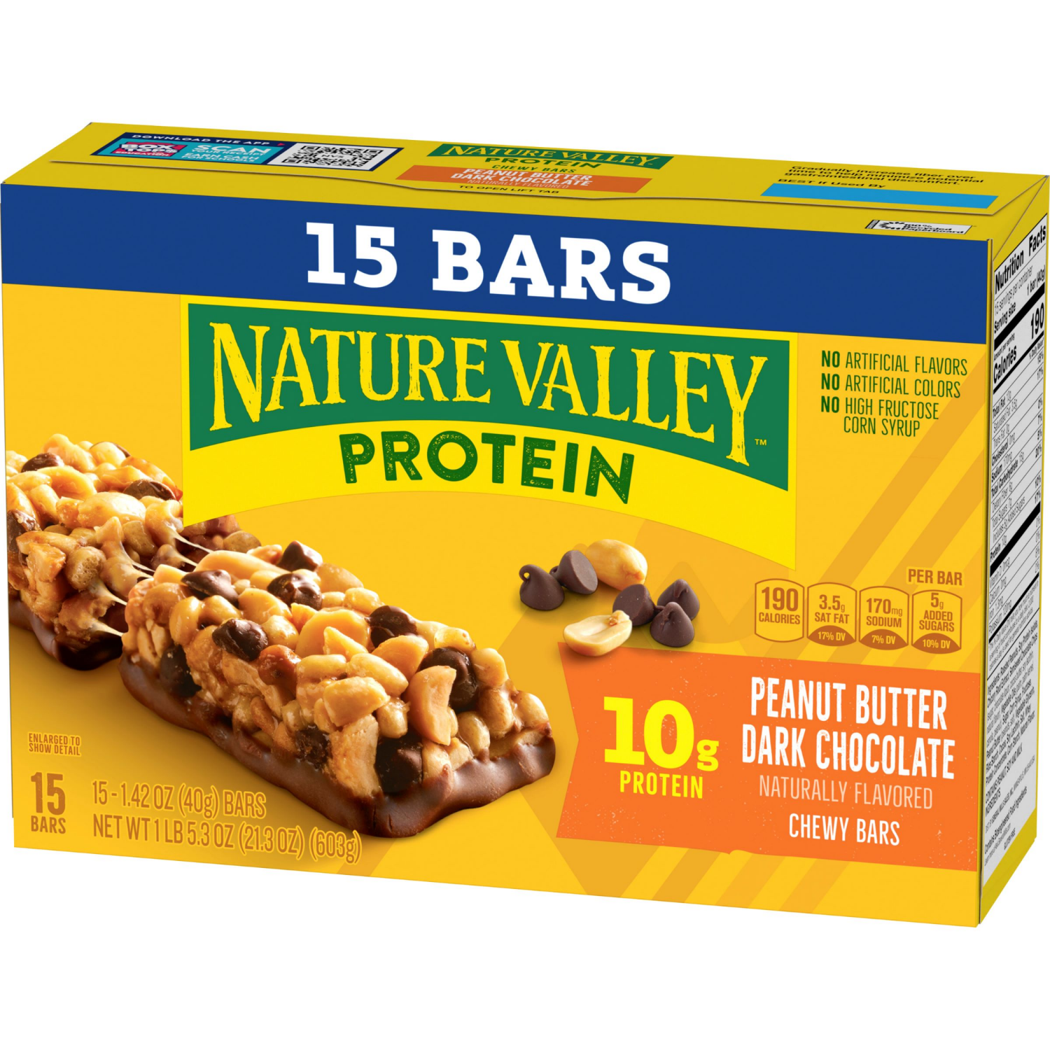 slide 6 of 6, Nature Valley Protein Peanut Butter Dark Chocolate Mega Pack Bars - 15 ct, 15 ct