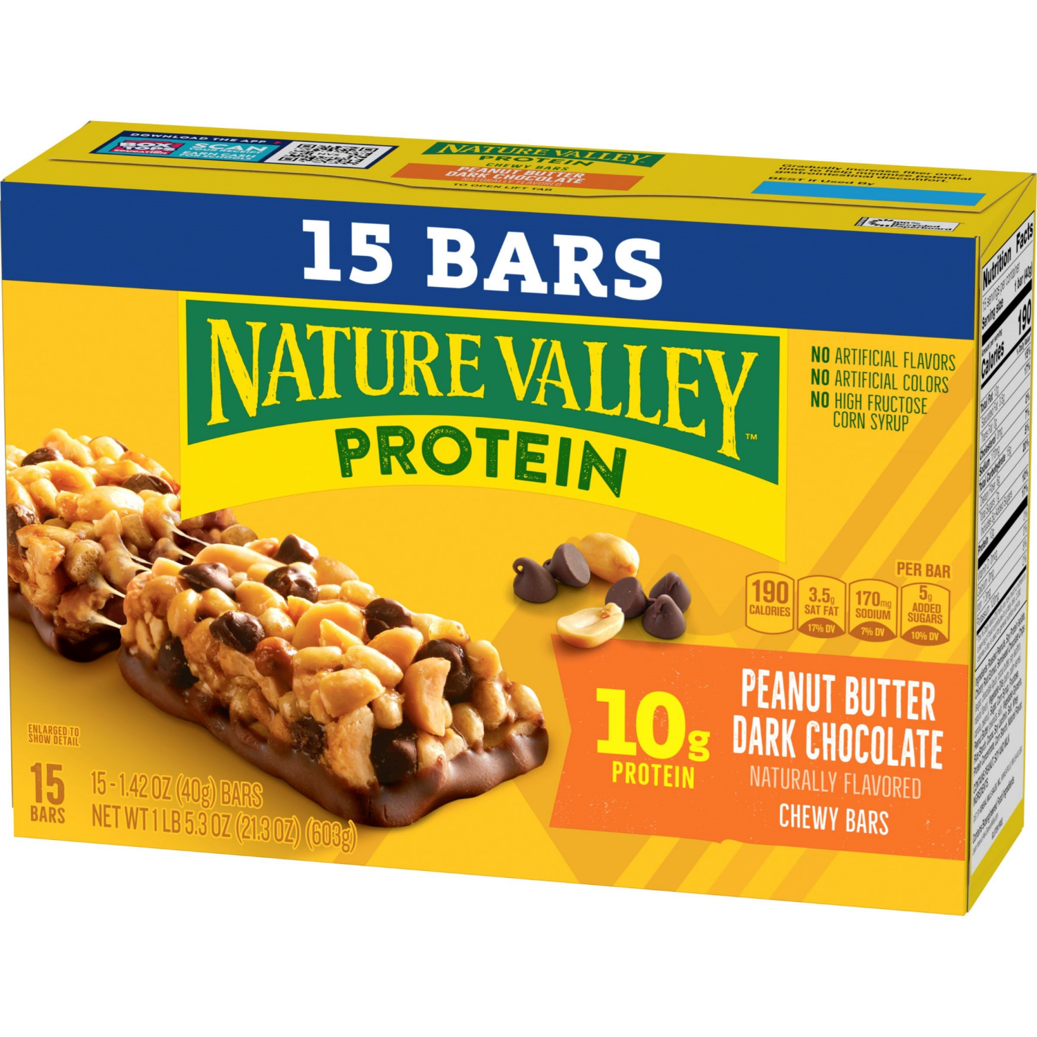 slide 6 of 6, Nature Valley Protein Peanut Butter Dark Chocolate Mega Pack Bars - 15 ct, 15 ct