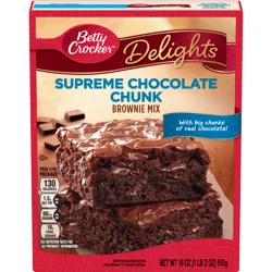 Betty Crocker Delights Supreme Chocolate Chunk Brownie Mix, 18 oz.