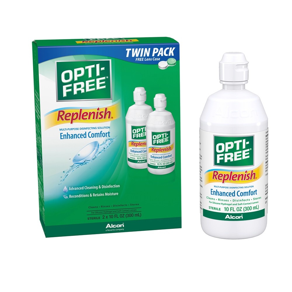 slide 2 of 2, Replenish Multi-Purpose Disinfecting Solution for Contact Lens - 20 fl oz, 2 ct; 10 fl oz