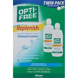 Opti Free Replenish Disinfecting Solution Multi-Purpose Enhanced Comfort Twin Pack - 2-10 Fl. Oz.