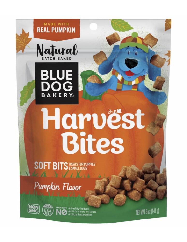 slide 1 of 8, Blue Dog Bakery Harvest Bites, 5 oz