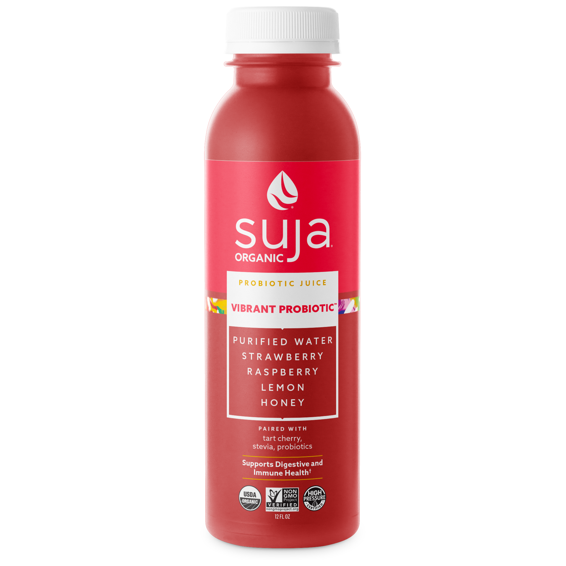 slide 1 of 9, Suja Organic Gut Health Berry Lemon Cold Pressed Juice Drink, 12 fl oz Bottle, 12 fl oz