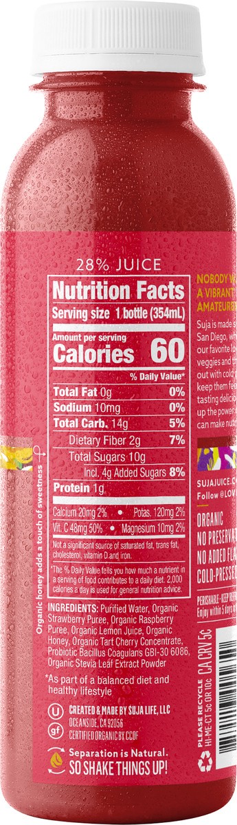 slide 8 of 9, Suja Vibrant Organic Probiotic Fruit Juice - 12 fl oz, 12 oz