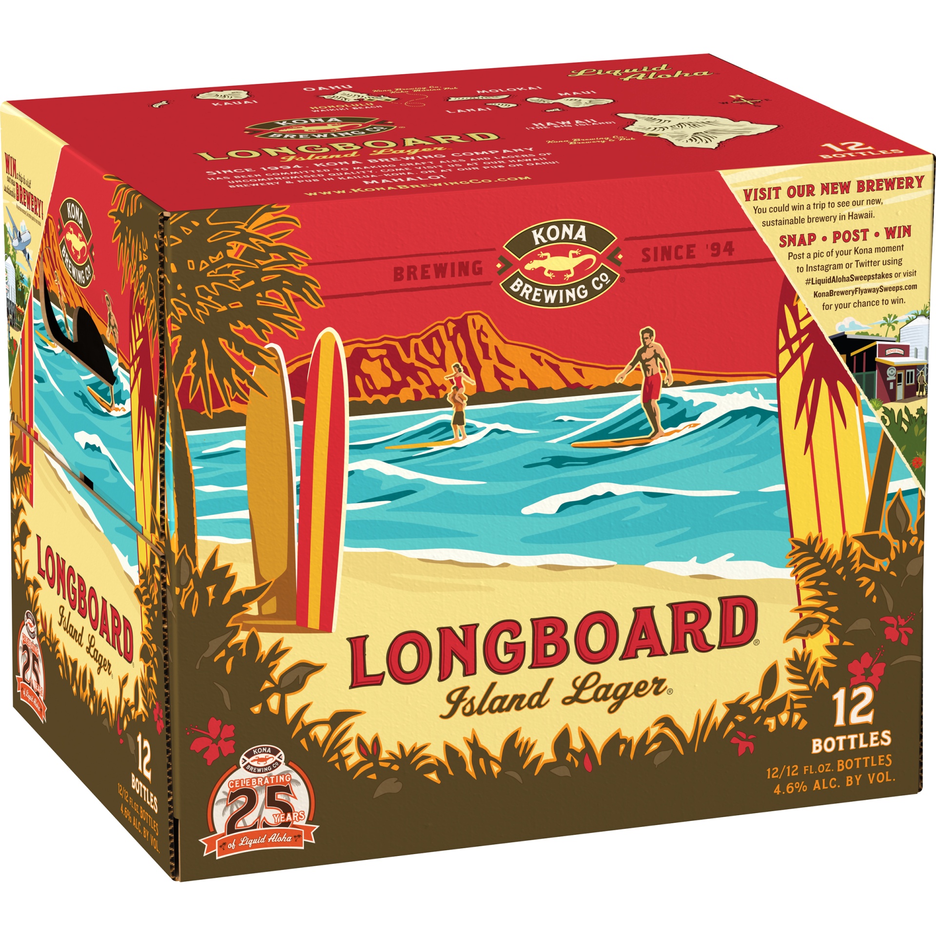 slide 2 of 3, Kona Brewing Co. Kona Longboard Island Lager Beer, 12 ct; 12 fl oz