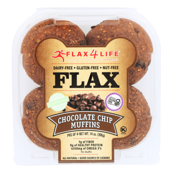 slide 1 of 4, Flax4Life Muffins 4 ea, 4 ct