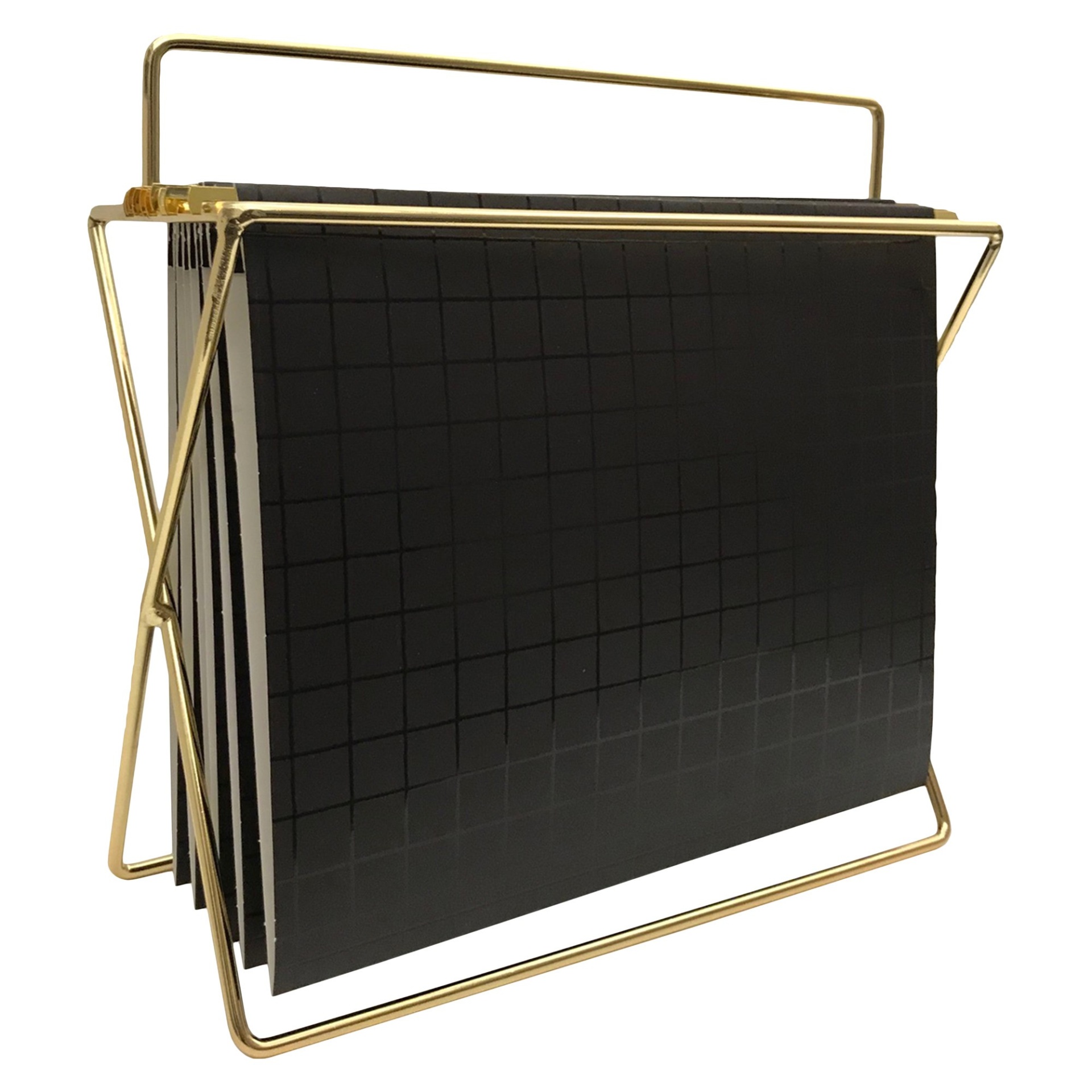 slide 1 of 4, Hanging File Holder with Folders Gold/Black Grid - Project 62, 1 ct