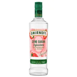 Smirnoff Zero Sugar Infusions Strawberry & Rose Vodka, 60 Proof