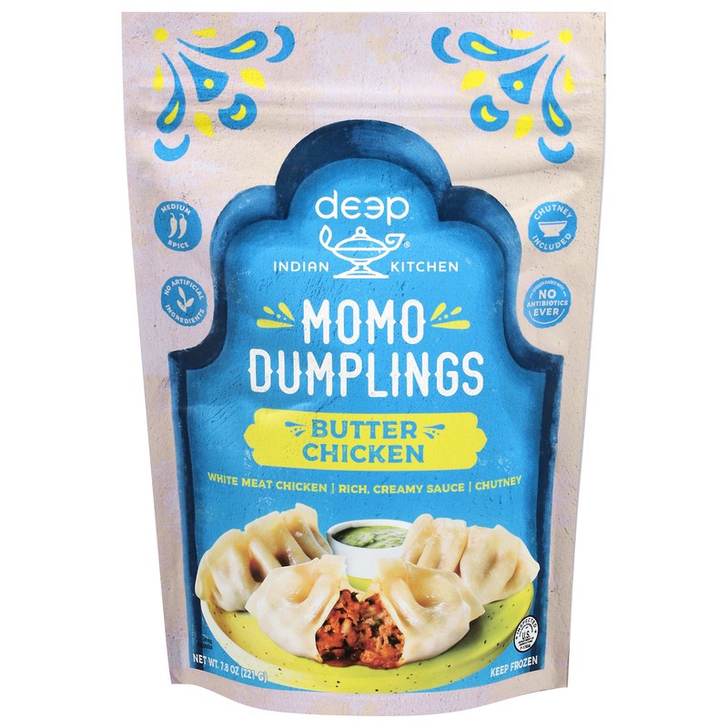 slide 1 of 1, Deep Indian Kitchen Medium Spice Butter Chicken Momo Dumplings 7.8 oz, 7.8 oz