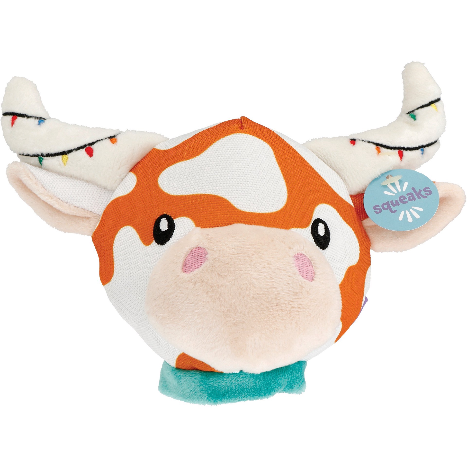 slide 1 of 1, Woof & Whiskers Christmas Longhorn Plush Dog Toy, 1 ct