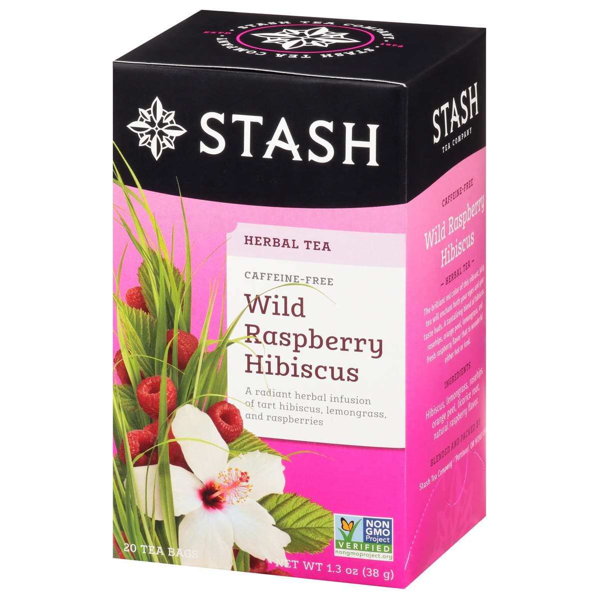 slide 9 of 9, Stash Caffeine-Free Tea Bags Wild Raspberry Hibiscus Herbal Tea - 20 ct, 1 oz