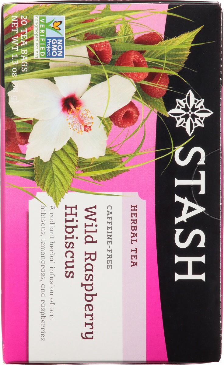 slide 7 of 9, Stash Caffeine-Free Tea Bags Wild Raspberry Hibiscus Herbal Tea - 20 ct, 1 oz