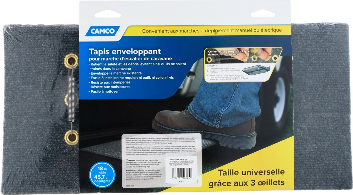 slide 9 of 12, Camco Wrap Around Rv Step Rug - Gray, 1 ct