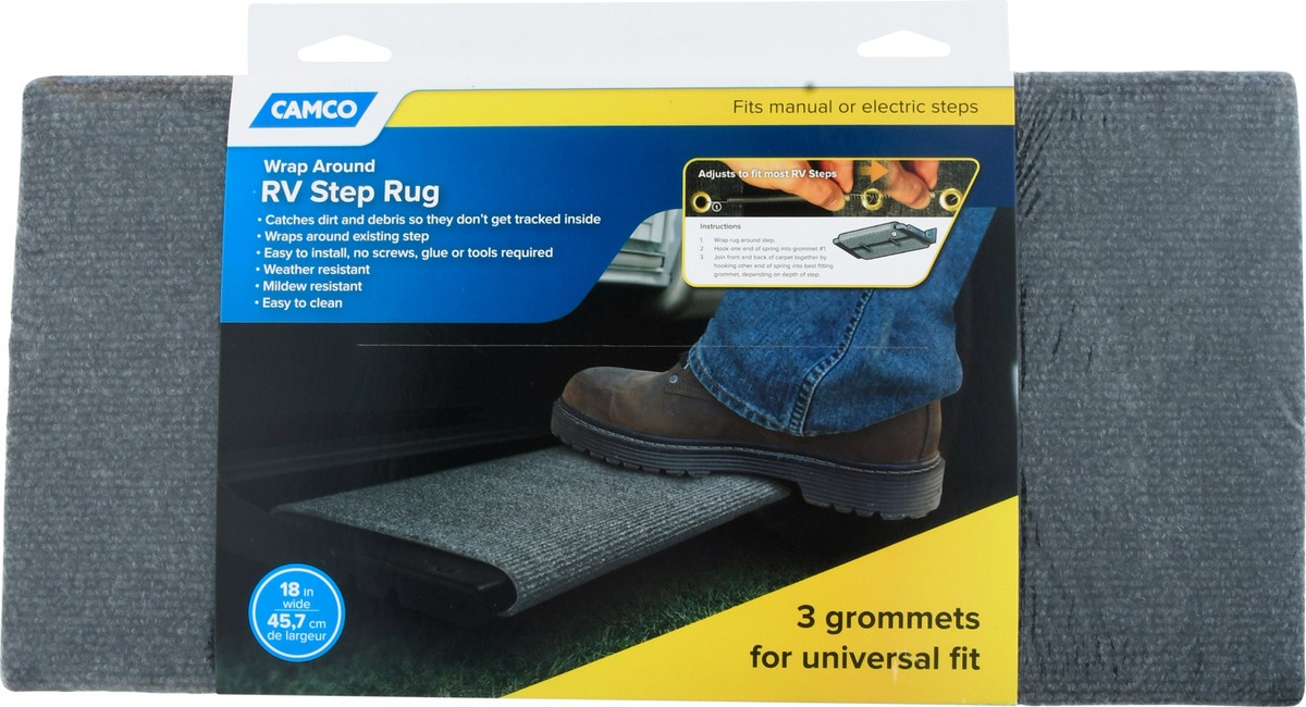 slide 2 of 12, Camco Wrap Around Rv Step Rug - Gray, 1 ct