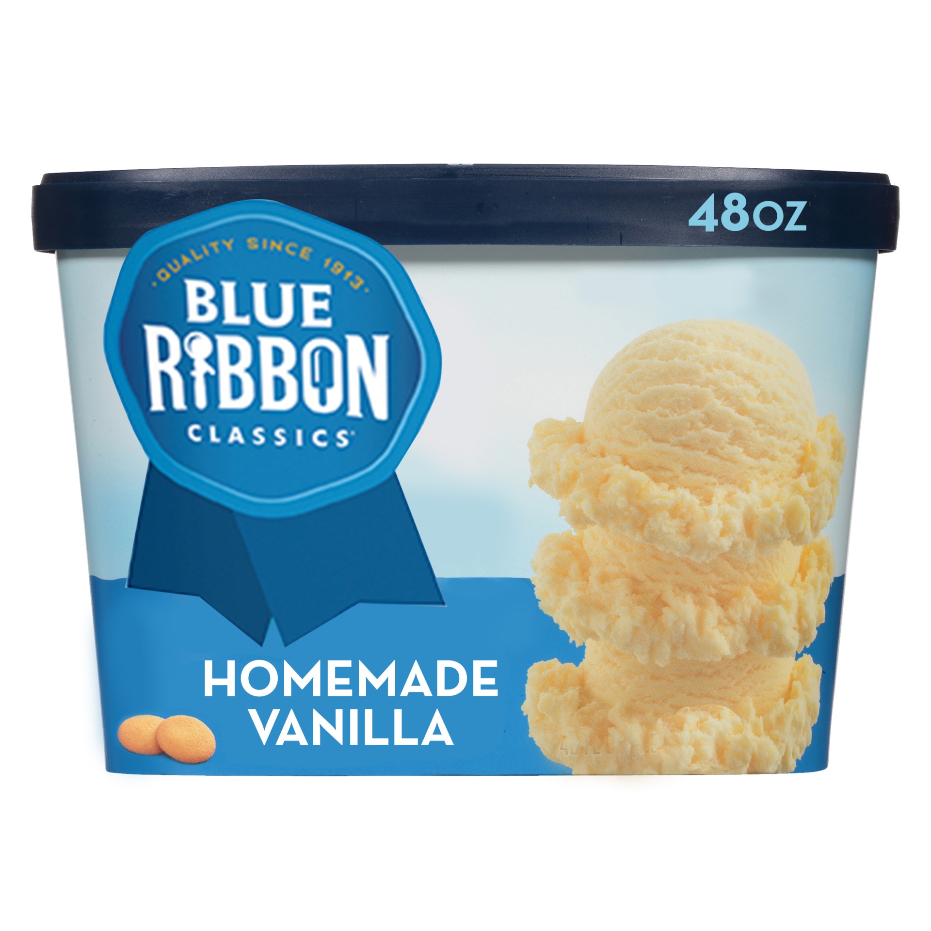 slide 1 of 1, Blue Ribbon Classics Reduced Fat Homemade Vanilla Ice Cream, 48 oz