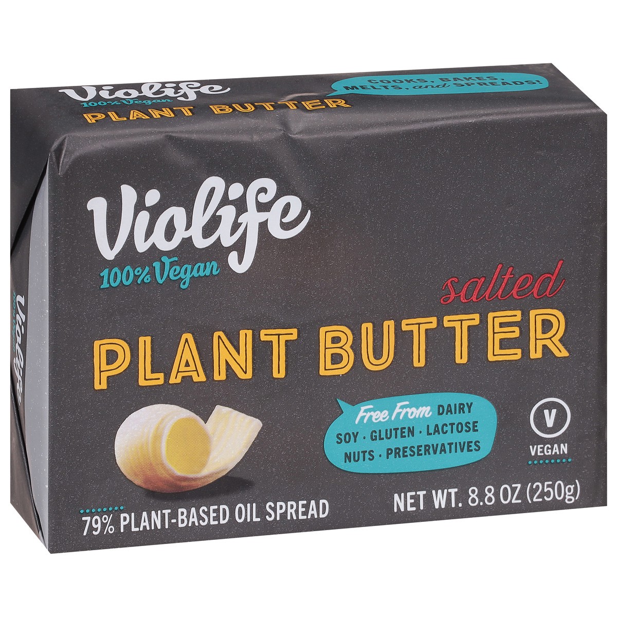 slide 8 of 9, Violife Plant Butter Salted, Dairy-Free Vegan, 8.8 oz Paper Brick (Refrigerated), 8.8 oz