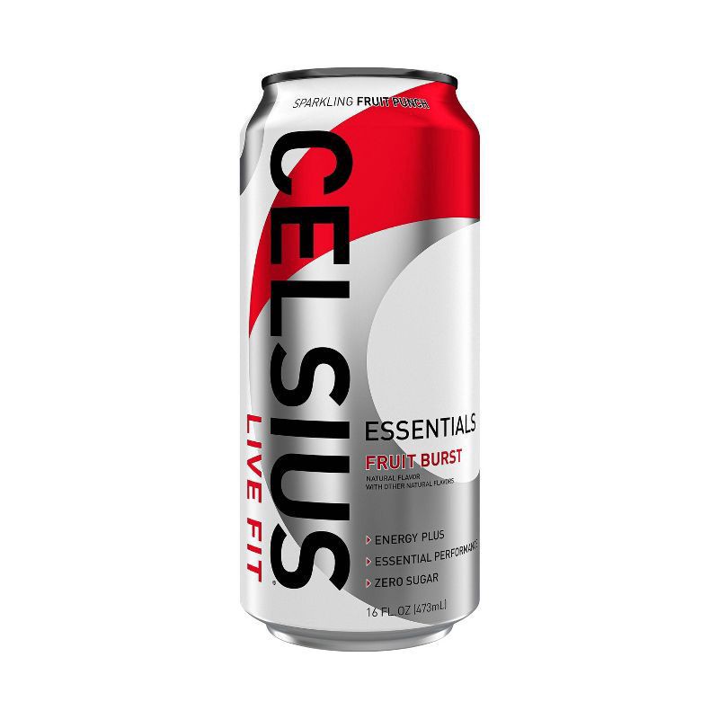 slide 3 of 4, CELSIUS ESSENTIALS, Sparkling Fruit Burst, Performance Energy Drink 16 Fl Oz Single Can, 16 fl oz