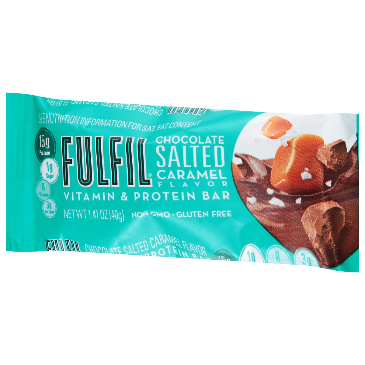 slide 5 of 13, FULFIL Chocolate Salted Caramel Flavored Protein Bar, 1.41 oz, 1.41 oz