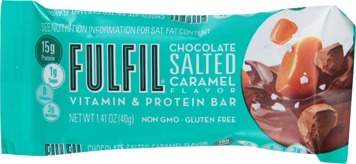 slide 10 of 13, FULFIL Chocolate Salted Caramel Flavored Protein Bar, 1.41 oz, 1.41 oz
