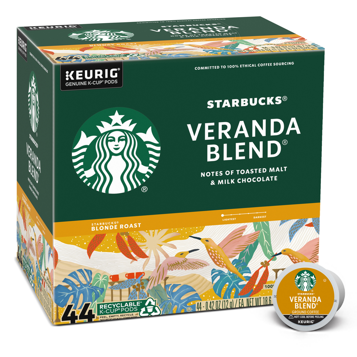 slide 1 of 6, Starbucks Veranda Blend Blonde Roast K-Cup Coffee Pods - 44 ct, 44 ct