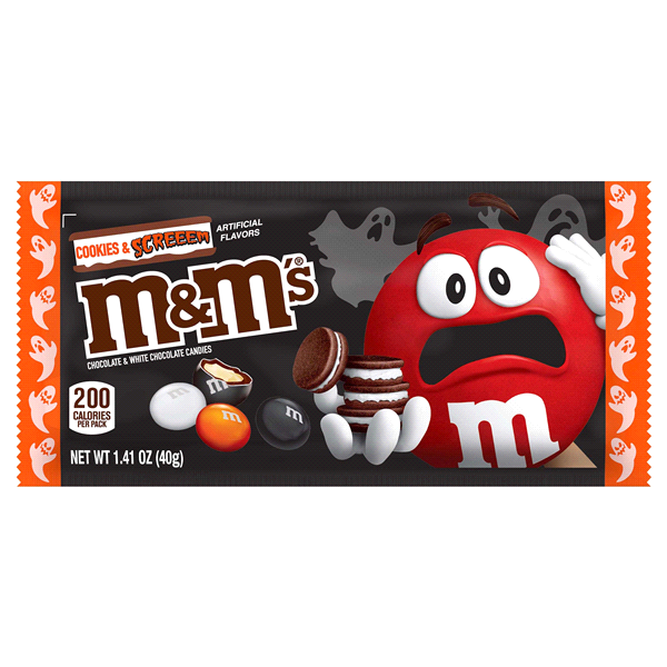 slide 1 of 1, M&M's Cookies & Screem Chocolate Halloween Candy, 1.41oz, 1.41 oz