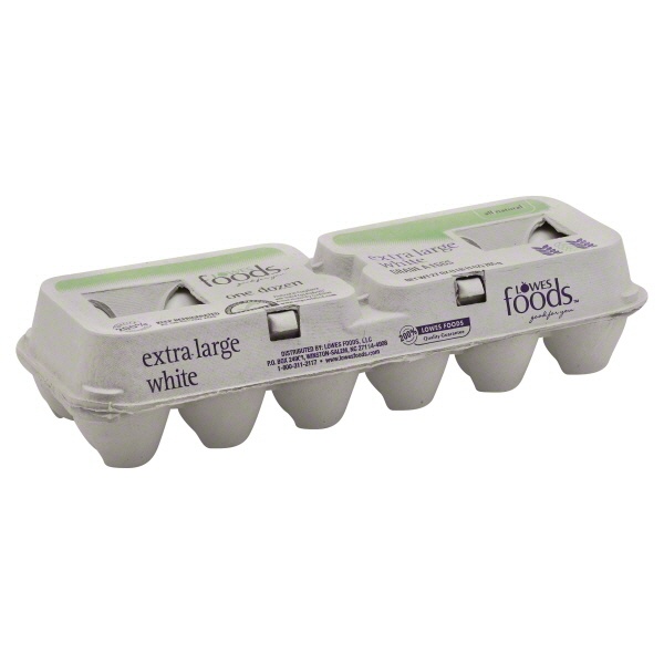 slide 1 of 1, Lowes Foods Grade A All Natural Extra Large White Eggs, 1 ct