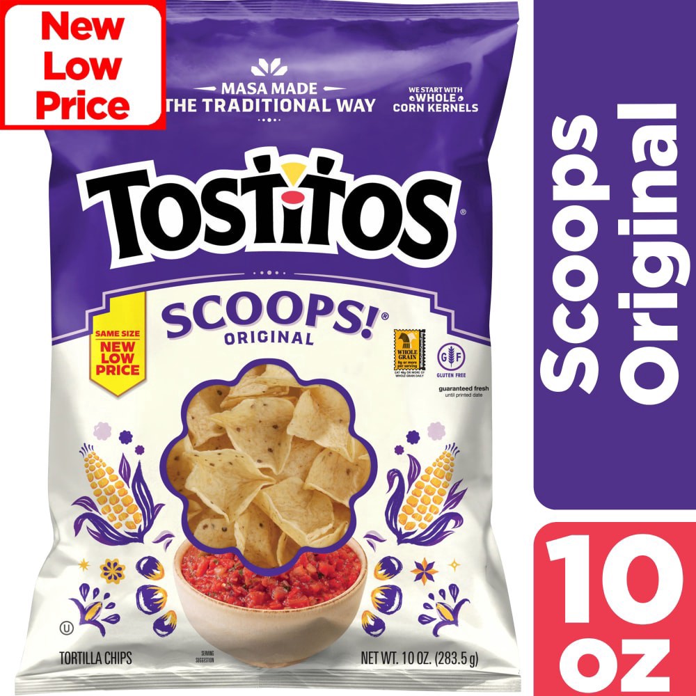 slide 1 of 5, Tostitos Scoops Tortilla Chips Original 10 Oz, 10 oz