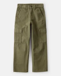 Boys Cotton Fashion Cargo Pants - Green Green 14