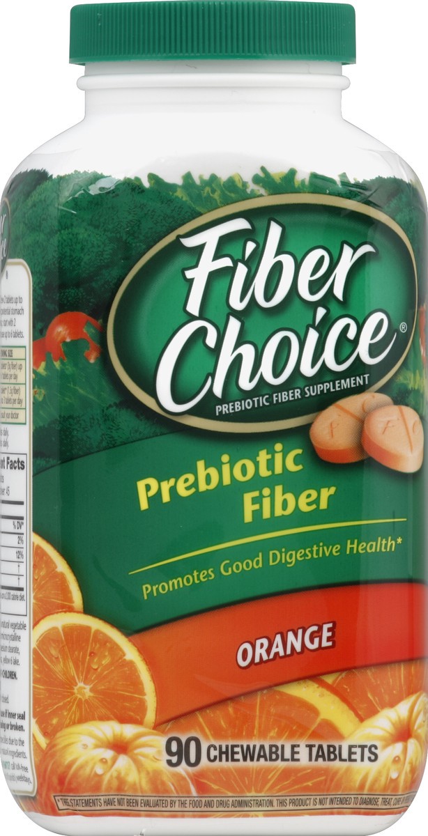 Fiber Choice Prebiotic Fiber, Chewable Tablets, Orange