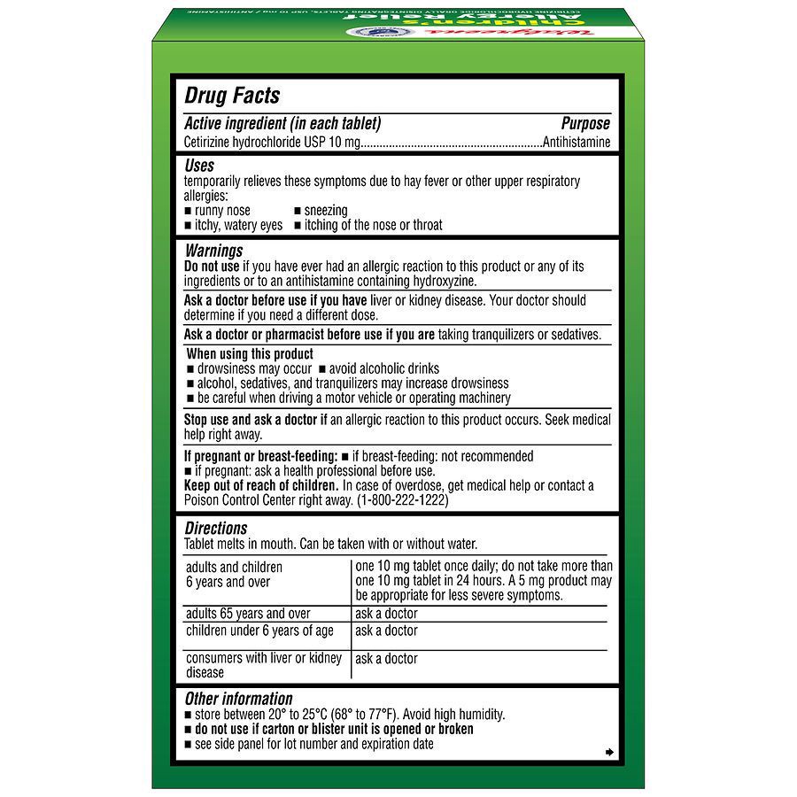 slide 2 of 3, Walgreens 24 Hour Children's Allergy Relief Cetirizine Dissolving Tablets Orange, 24 ct