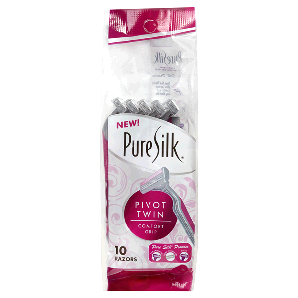 slide 1 of 1, Pure Silk Pivot Twin Premium Disposable Razor, 10 ct