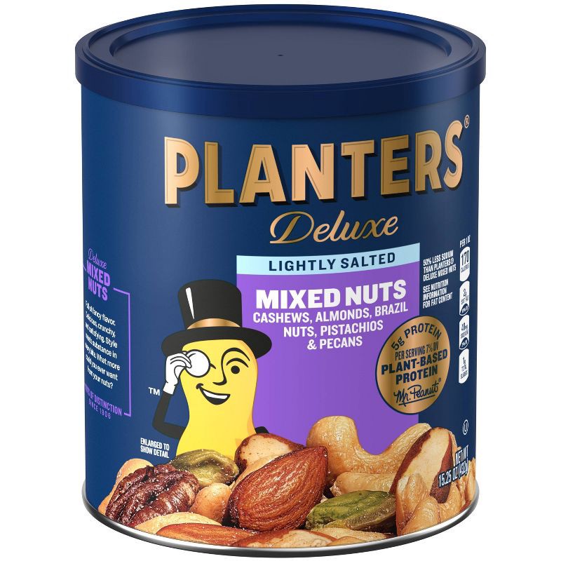 slide 3 of 9, Planters Deluxe Lightly Salted Mixed Nuts-15.25oz, 15.25 oz