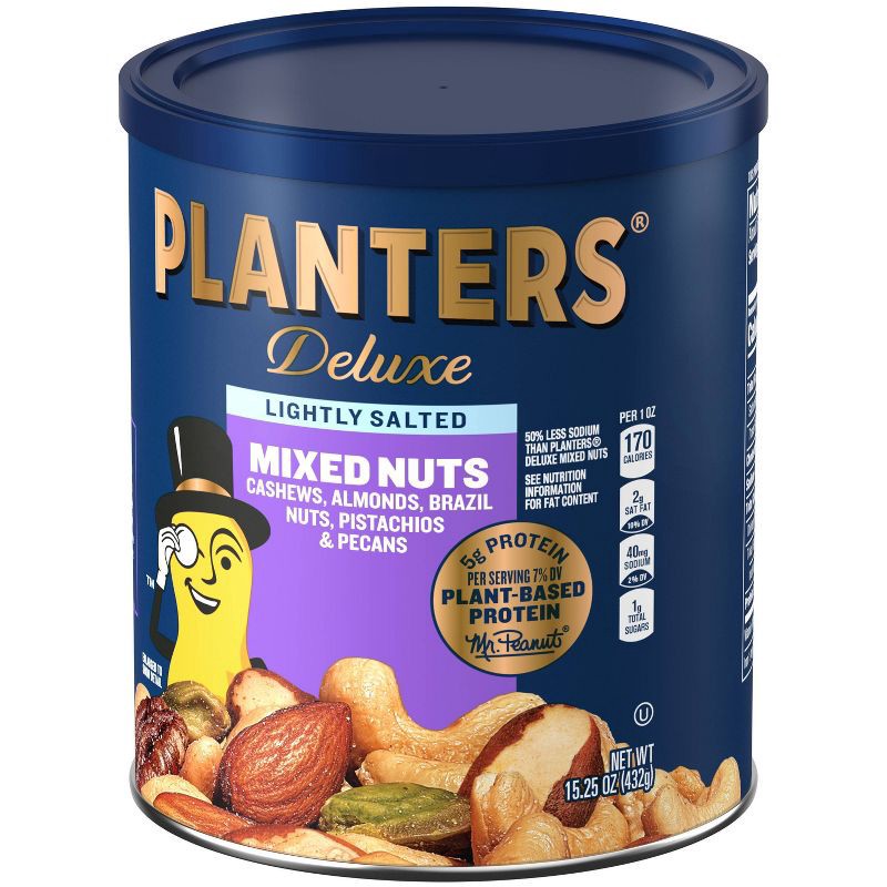 slide 4 of 9, Planters Deluxe Lightly Salted Mixed Nuts-15.25oz, 15.25 oz