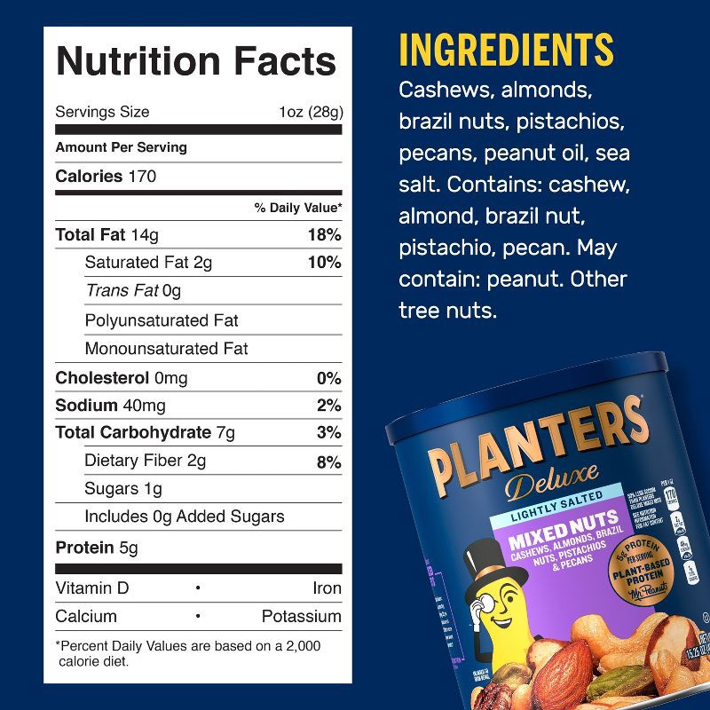 slide 4 of 9, Planters Deluxe Lightly Salted Mixed Nuts-15.25oz, 15.25 oz
