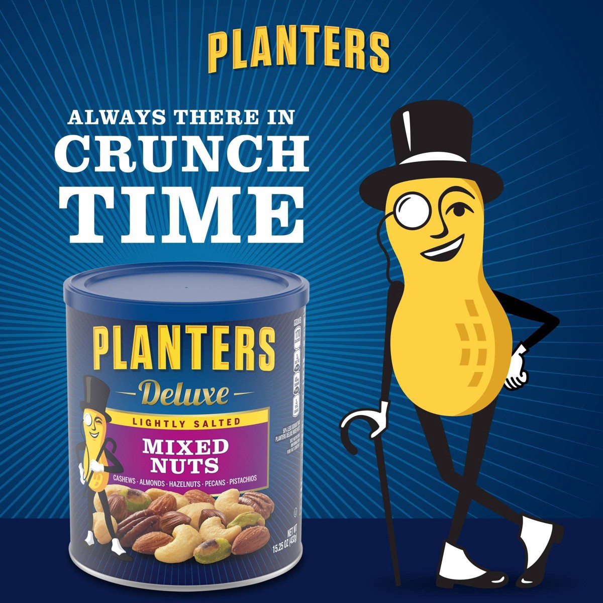 Planters Deluxe Lightly Salted Mixed Nuts with Cashews, Almonds