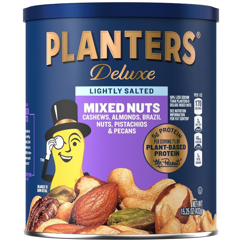 slide 1 of 9, Planters Deluxe Lightly Salted Mixed Nuts-15.25oz, 15.25 oz