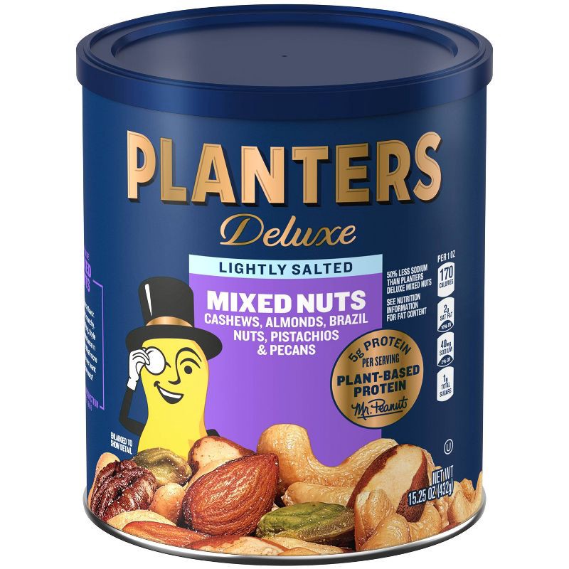 slide 1 of 9, Planters Deluxe Lightly Salted Mixed Nuts-15.25oz, 15.25 oz