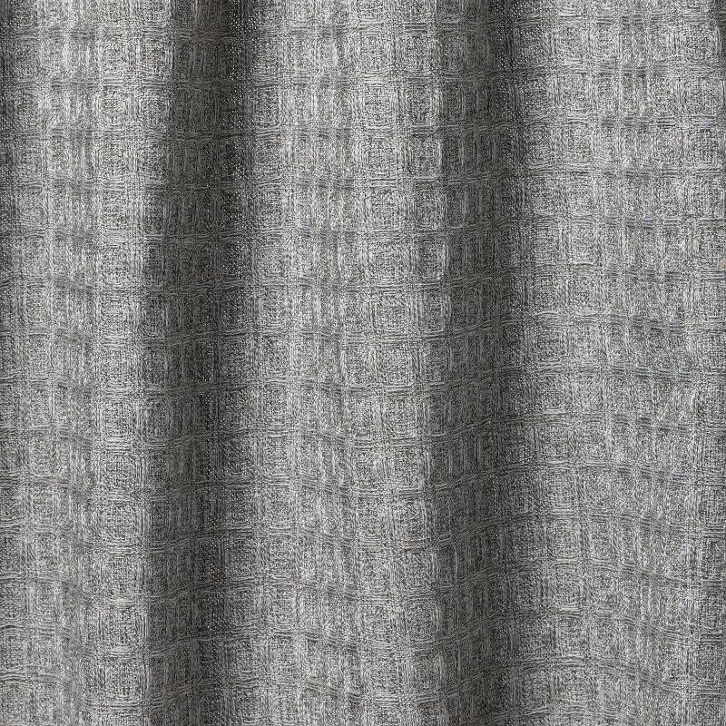 slide 4 of 4, 72"x72" Waffle Weave Shower Curtain Gray - Threshold™: Cotton Blend, Grommet Top, Machine Washable, 1 ct