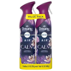Febreze Air Mist, Air Freshener Spray, Odor Fighting Room Spray, Downy Calm Lavender & Vanilla Bean Scent, 8.1 oz, 2 ct