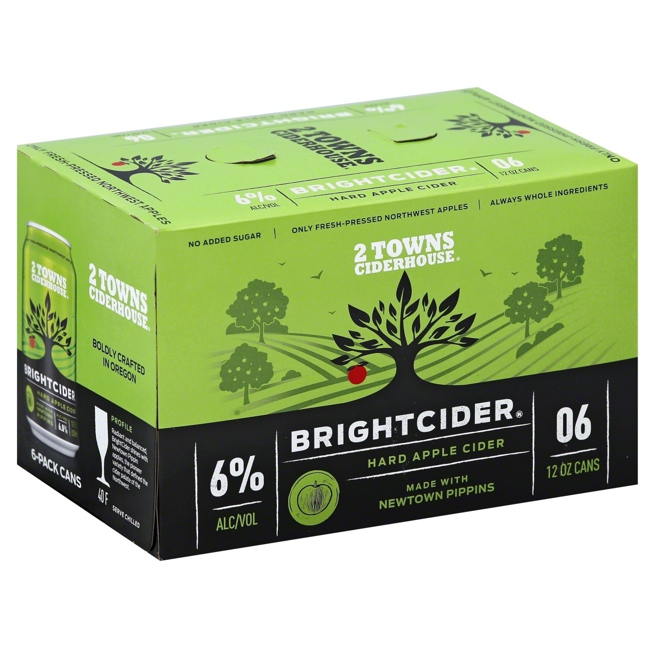 slide 1 of 1, 2 Towns Ciderhouse 2 Towns Bright Cider - 6pk/12 fl oz Cans, 6 ct; 12 fl oz