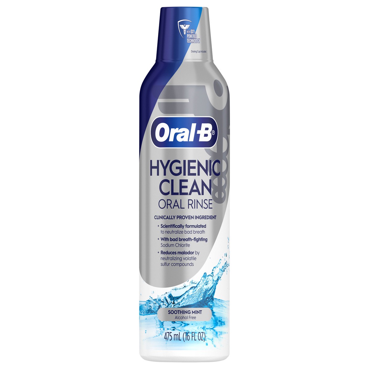 slide 1 of 3, Oral-B Hygienic Clean Oral Rinse, Soothing Mint Flavor, 475 mL (16 fl oz), 16 fl oz