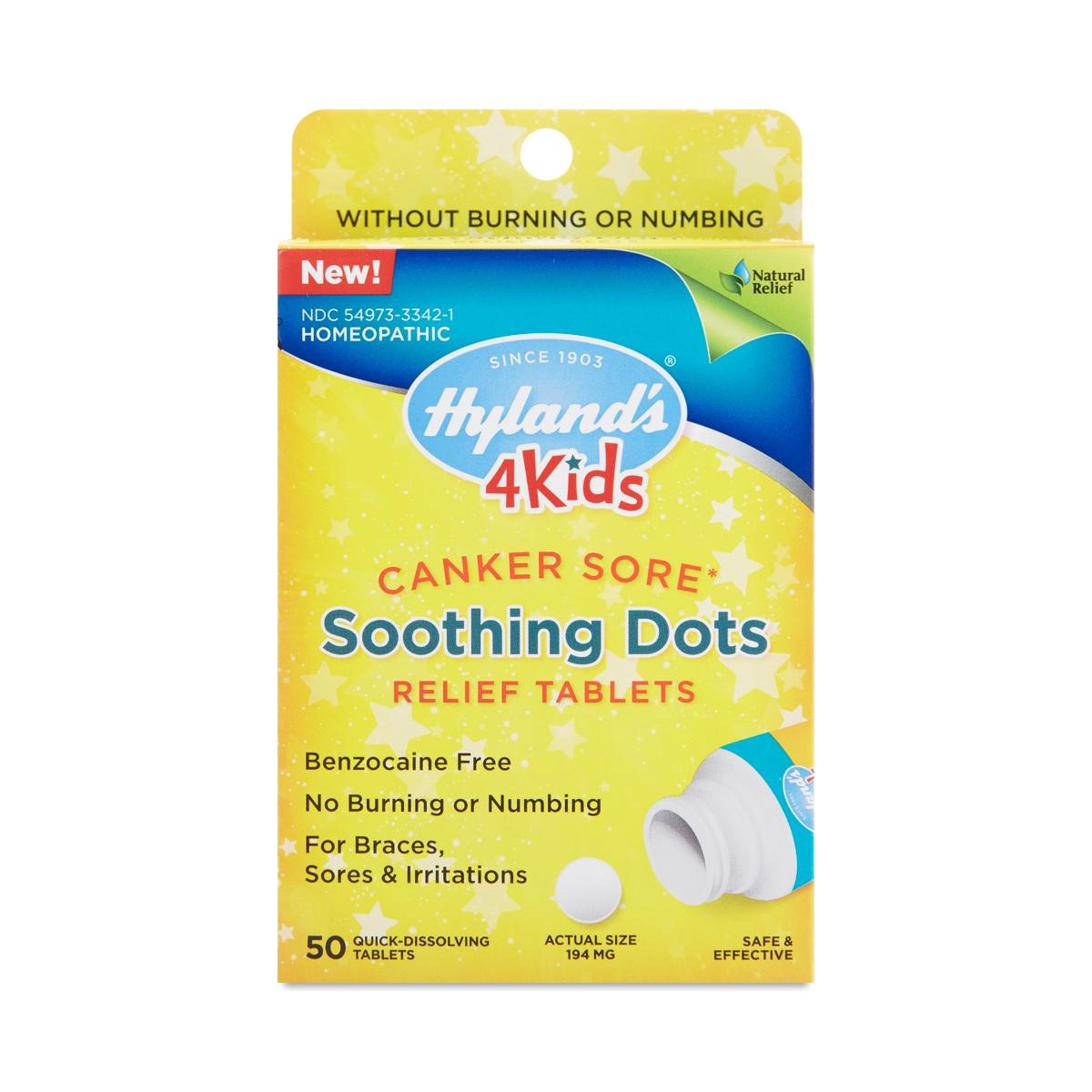 slide 1 of 1, Hyland's Canker Sore Soothing Dots 4Kids, 50 ct