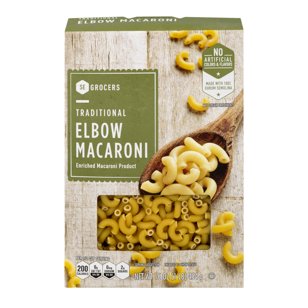 slide 1 of 1, SE Grocers Traditional Elbow Macaroni, 16 oz
