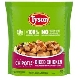 Tyson Diced Chicken Chipotle Seasoned Dark Meat Fully Cooked - 20 oz