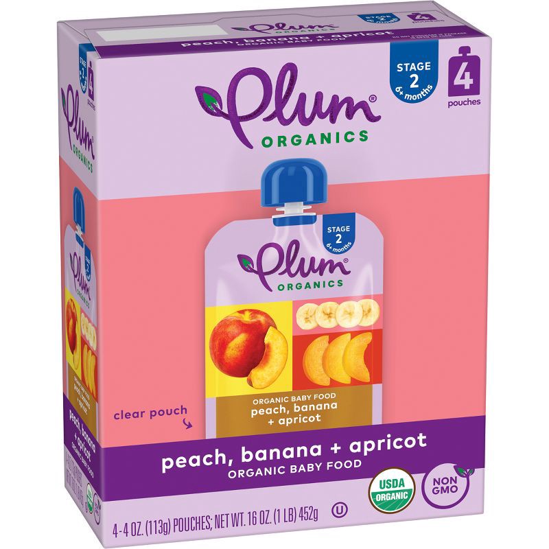 slide 2 of 11, Plum Organics Baby Food Stage 2 - Peach Banana Apricot - 16oz, 16 oz