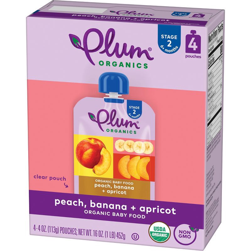 slide 5 of 11, Plum Organics Baby Food Stage 2 - Peach Banana Apricot - 16oz, 16 oz