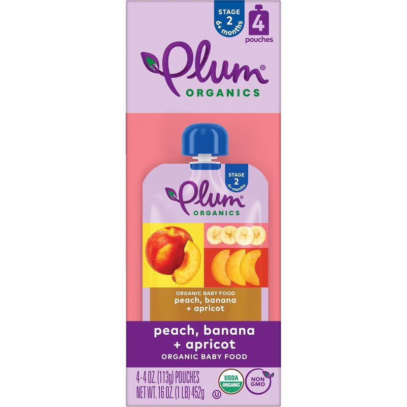 slide 9 of 11, Plum Organics Baby Food Stage 2 - Peach Banana Apricot - 16oz, 16 oz