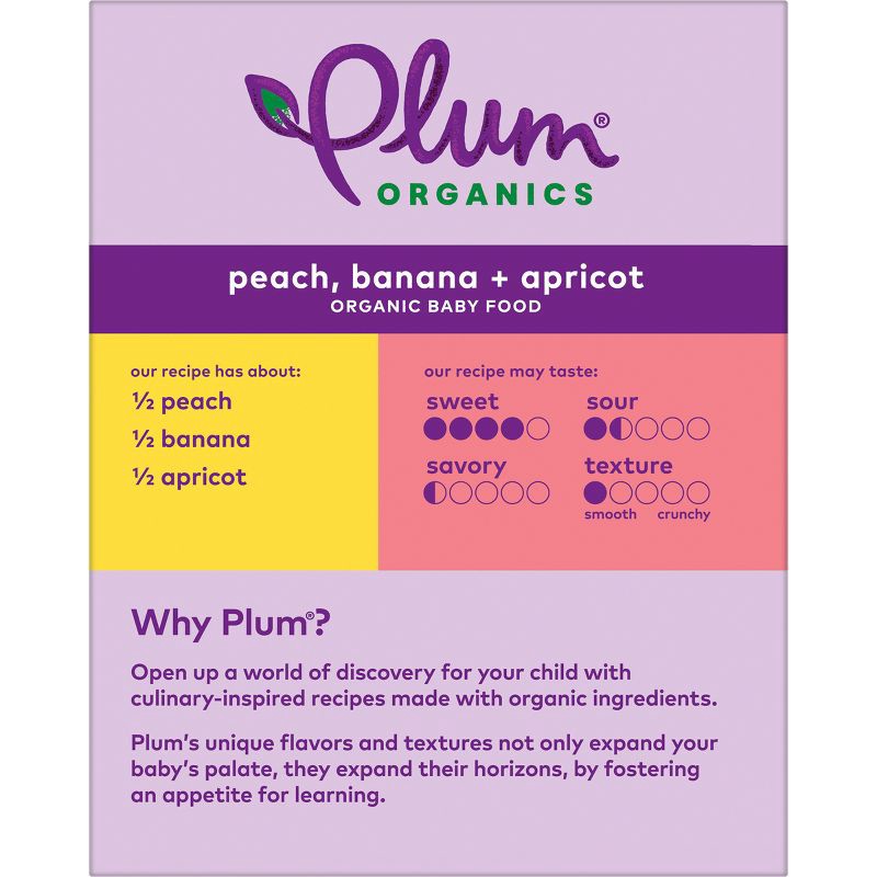 slide 3 of 11, Plum Organics Baby Food Stage 2 - Peach Banana Apricot - 16oz, 16 oz