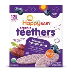 Happy Baby HappyBaby Blueberry & Purple Carrot Organic Teethers - 0.14oz/12ct