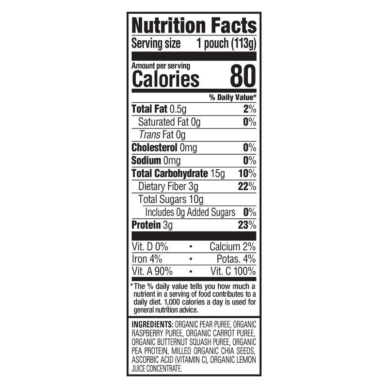 slide 7 of 7, Happy Baby Happy Tot Organics Fiber & Protein Organic Pears, Raspberries, Carrots & Butternut Squash - 4oz, 4 oz